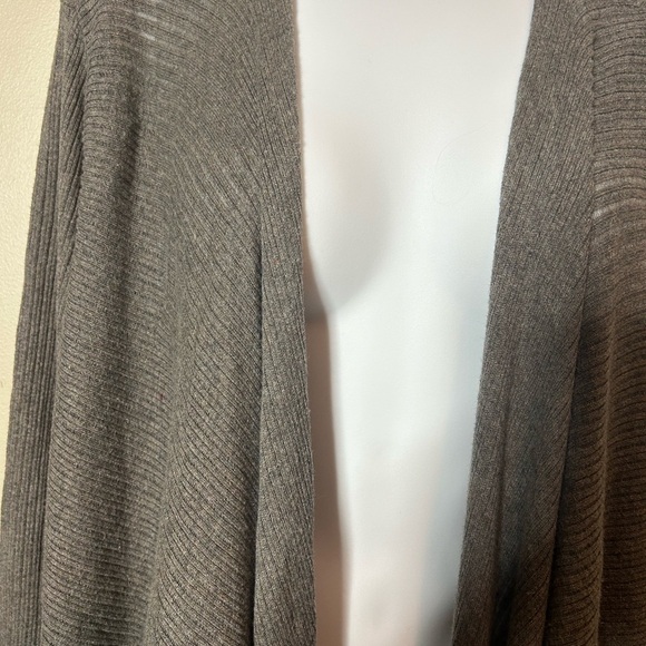 Eileen Fisher Woman Gray Sheer Ribbed Knit Tie Front Cardigan Sweater Size 1X - Picture 15 of 16